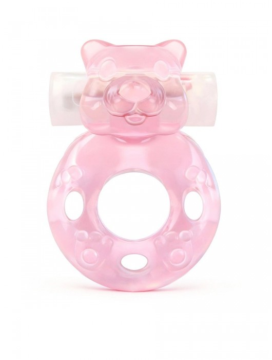 Розовое эрекционное виброкольцо в форме мишки - 1137 - в Таганроге купить с доставкой