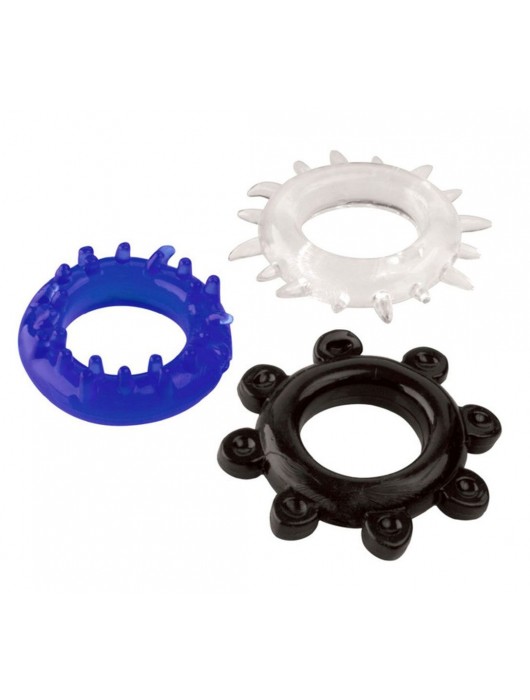 Набор из 3 эрекционных колец разного цвета и рельефа - Boys of Toys - в Таганроге купить с доставкой