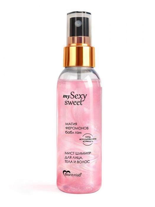 Мист для лица, тела и волос Sexy Sweet с ароматом бабл-гам, шиммером и феромонами - 95 мл. -  - Магазин феромонов в Таганроге