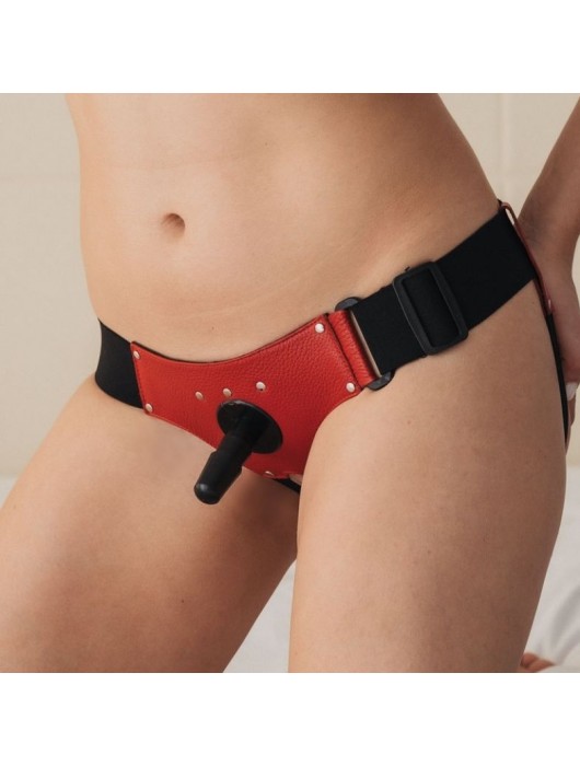 Красные трусики со штырьком для насадки - БДСМ Арсенал - купить с доставкой в Таганроге
