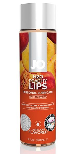 Лубрикант на водной основе с ароматом персика JO Flavored Peachy Lips - 120 мл. - System JO - купить с доставкой в Таганроге