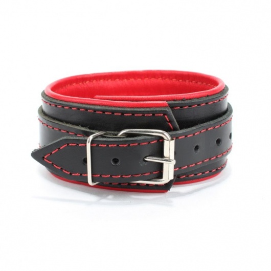 Ошейник с красным подкладом - БДСМ Арсенал - купить с доставкой в Таганроге