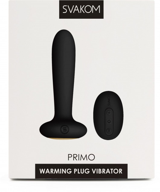 Чёрный анальный вибростимулятор Primo с функцией нагрева - 12 см. - Svakom