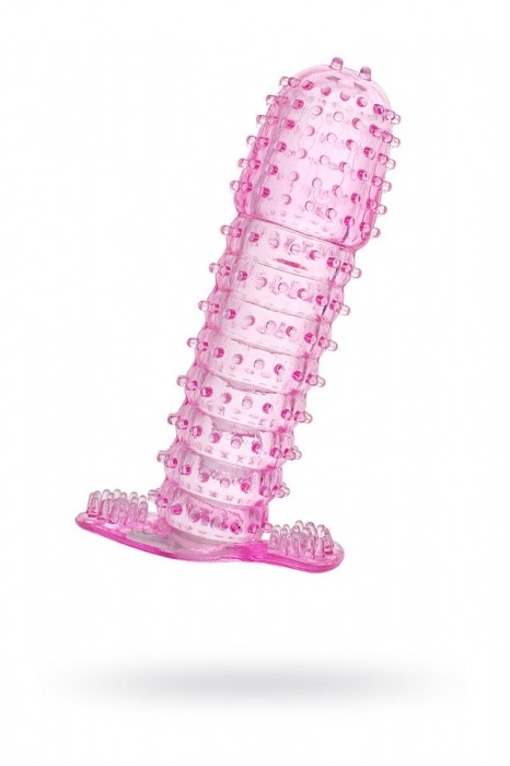 Гелевая розовая насадка с шипами - 12 см. - Toyfa Basic - в Таганроге купить с доставкой