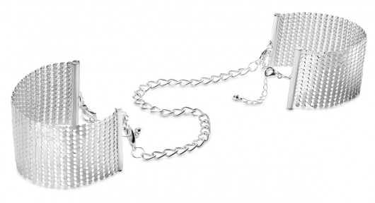 Серебристые наручники-браслеты Desir Metallique Handcuffs - Bijoux Indiscrets - купить с доставкой в Таганроге