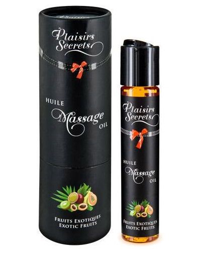 Массажное масло с ароматом экзотических фруктов Huile de Massage Gourmande Fruits Exotiques - 59 мл. - Plaisir Secret - купить с доставкой в Таганроге