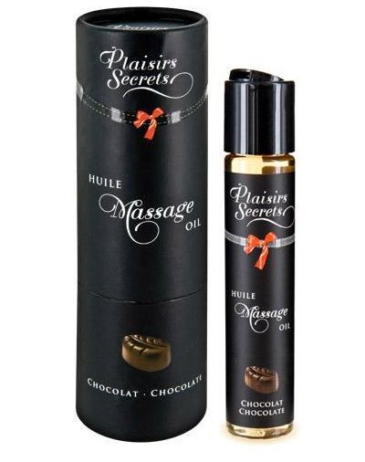 Массажное масло с ароматом шоколада Huile de Massage Gourmande Chocolat - 59 мл. - Plaisir Secret - купить с доставкой в Таганроге