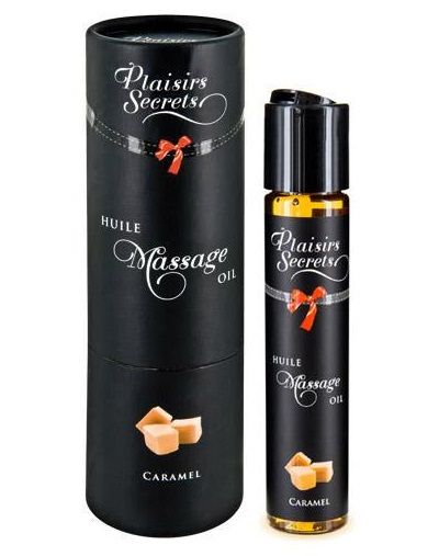 Массажное масло с ароматом карамели Huile de Massage Gourmande Caramel - 59 мл. - Plaisir Secret - купить с доставкой в Таганроге