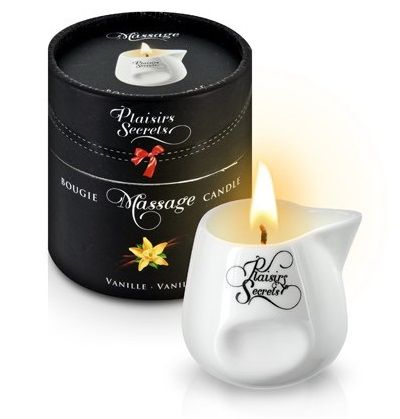 Массажная свеча с ароматом ванили Bougie Massage Gourmande Vanille - 80 мл. - Plaisir Secret - купить с доставкой в Таганроге