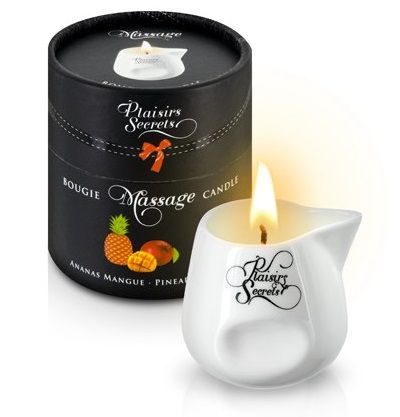 Массажная свеча с ароматом манго и ананаса Bougie de Massage Ananas Mangue - 80 мл. - Plaisir Secret - купить с доставкой в Таганроге