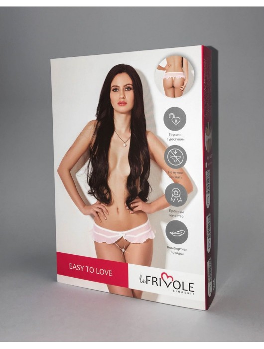 Завлекающие белые трусики с доступом и нежной юбочкой - Le Frivole купить с доставкой