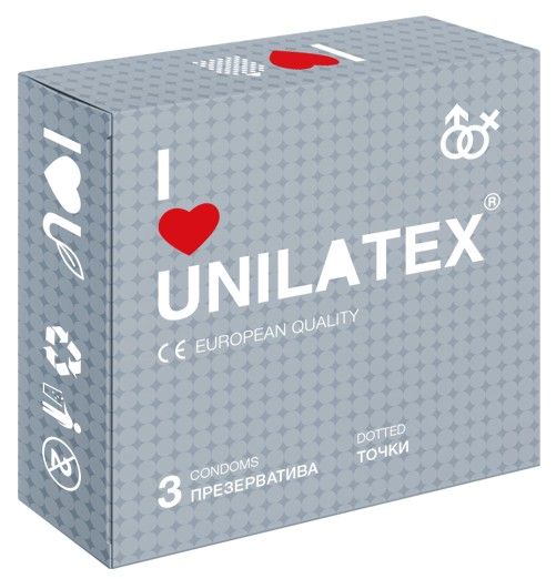 Презервативы с точками Unilatex Dotted - 3 шт. - Unilatex - купить с доставкой в Таганроге