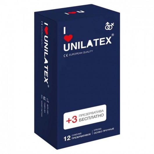 Ультрапрочные презервативы Unilatex Extra Strong - 12 шт. + 3 шт. в подарок - Unilatex - купить с доставкой в Таганроге