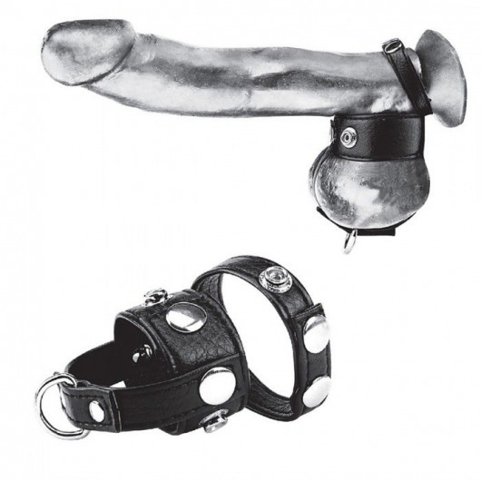 Утяжка для мошонки и пениса Cock Ring With 1  Ball Stretcher And Optional Weight Ring - BlueLine - купить с доставкой в Таганроге