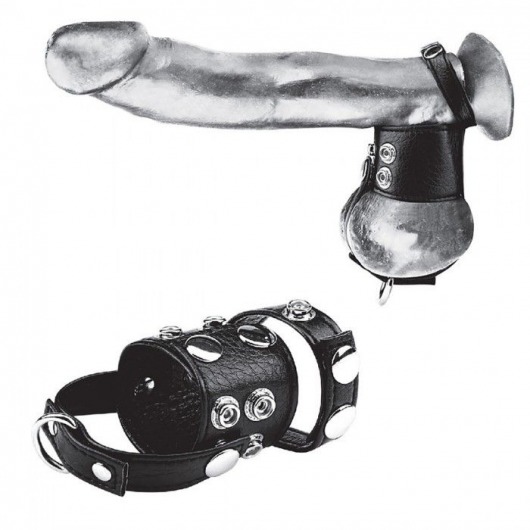 Утяжка на пенис и мошонку Cock Ring With 1.5  Ball Stretcher And Optional Weight Ring - BlueLine - купить с доставкой в Таганроге