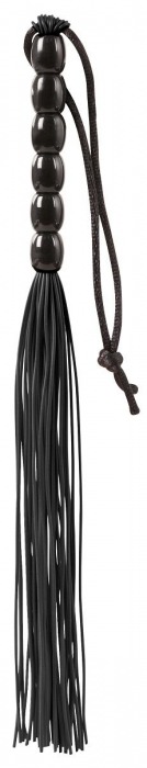 Чёрная мини-плеть из резины Rubber Mini Whip - 22 см. - Blush Novelties - купить с доставкой в Таганроге