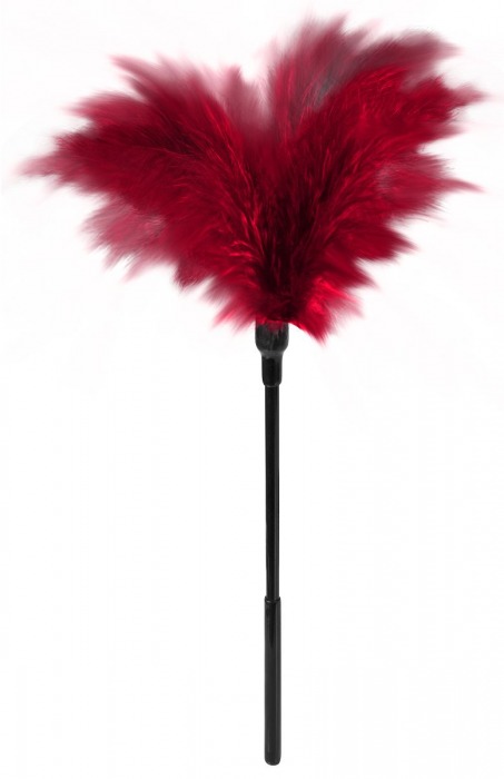 Пластиковая метелочка с красными пёрышками Small Feather Tickler - 32 см. - Blush Novelties - купить с доставкой в Таганроге