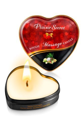 Массажная свеча с ароматом экзотических фруктов Bougie Massage Candle - 35 мл. - Plaisir Secret - купить с доставкой в Таганроге