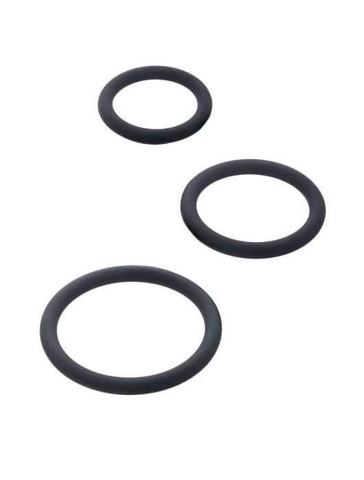 Набор из 3 чёрных эрекционных колец - ToyFa - в Таганроге купить с доставкой