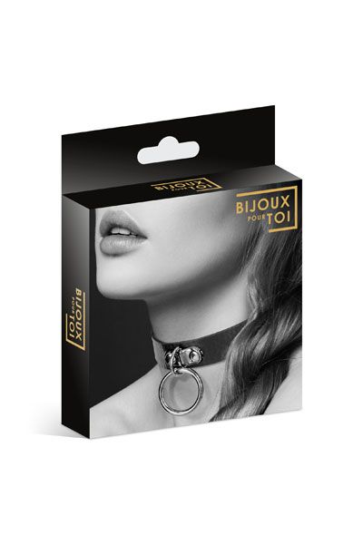 Узенький ошейник из полиуретана с кольцом - Bijoux Pour Toi - купить с доставкой в Таганроге