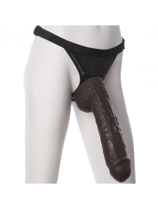 Большая насадка для трусиков Vac-U-Lock Realistic Hung - 31,7 см. - Doc Johnson - купить с доставкой в Таганроге