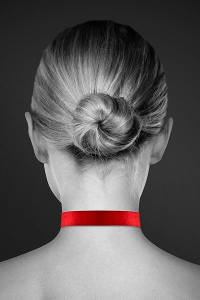 Красный чокер с замком в форме сердца - Bijoux Pour Toi - купить с доставкой в Таганроге