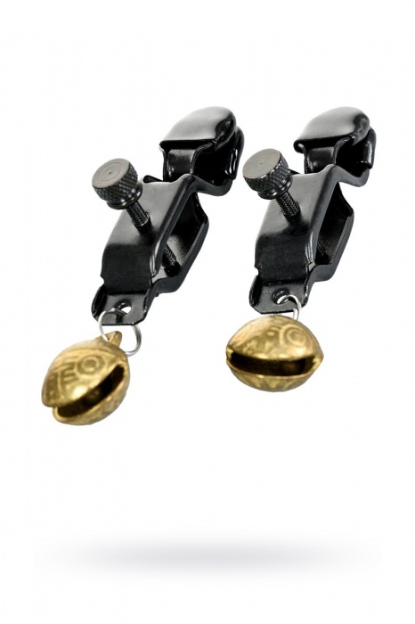 Черно-золотистые зажимы для сосков TOYFA Theatre - ToyFa - купить с доставкой в Таганроге