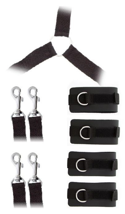 Комплект наручников и поножей LUXURIOUS BED RESTRAINT CUFF SET - Blush Novelties - купить с доставкой в Таганроге