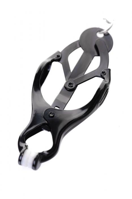 Черно-серебристые зажимы для сосков с кольцом для пениса TOYFA Metal - ToyFa - купить с доставкой в Таганроге