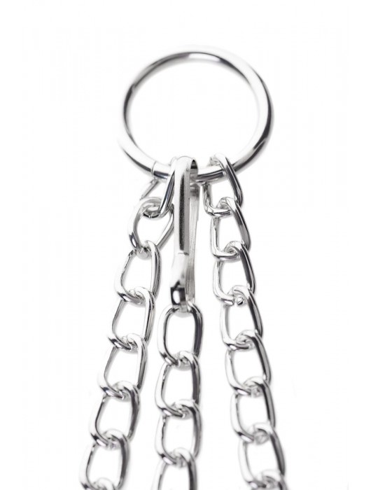 Серебристо-чёрные зажимы для сосков с кольцом для пениса TOYFA Metal - ToyFa - купить с доставкой в Таганроге