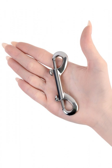 Серебристый двухсторонний карабин TOYFA Metal - ToyFa - купить с доставкой в Таганроге